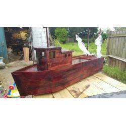 custom built fishing boat flower planter