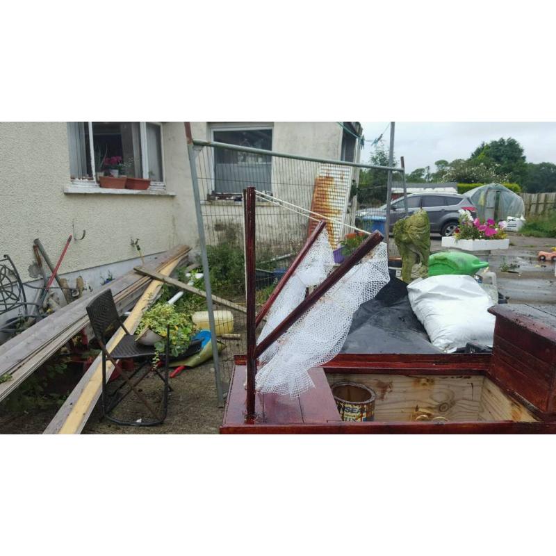 custom built fishing boat flower planter