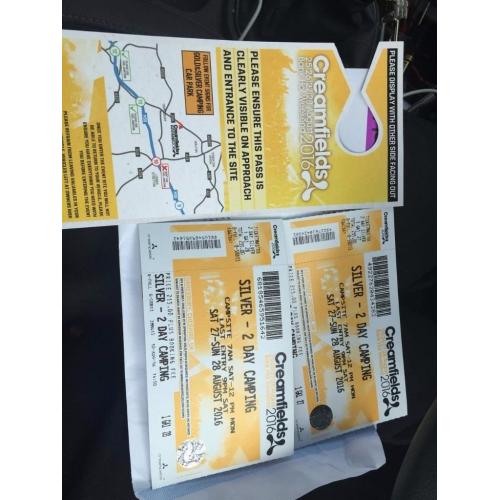 Selling 2 x Silver Creamfield weekend Tickets.