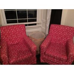 2 x IKEA Jennylund Armchairs in pink floral