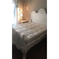 White Baroque French Double Bed