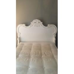 White Baroque French Double Bed