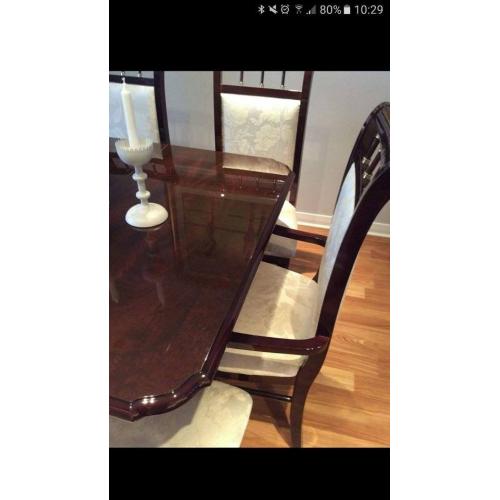 High polished Italian Dining Table & 6 chiars