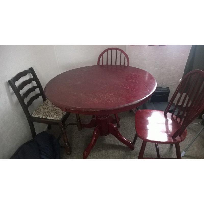 Round Dining table and four chairs