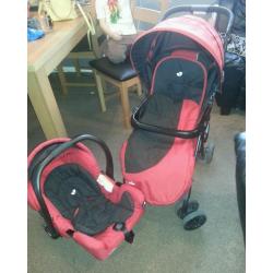 Joie lightweight pushchair with carseat and cosy toes