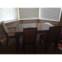 STAG DINING ROOM SUITE / EXTENDING TABLE / 6 CHAIRS / GLAZED DISPLAY CABINET / SIDEBOARD