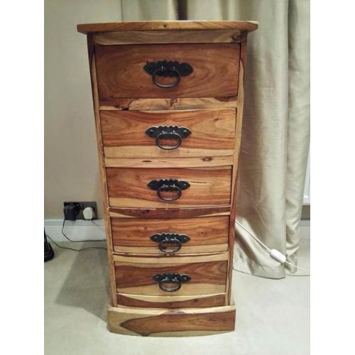 Bali Seesham Solid Wood 5 drawer Chest