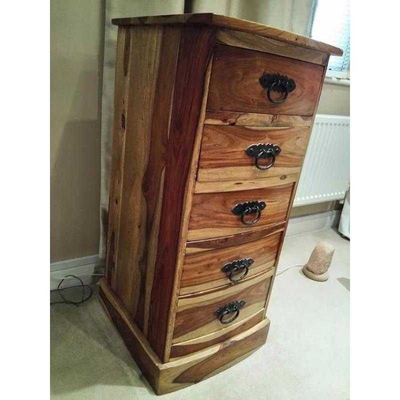 Bali Seesham Solid Wood 5 drawer Chest