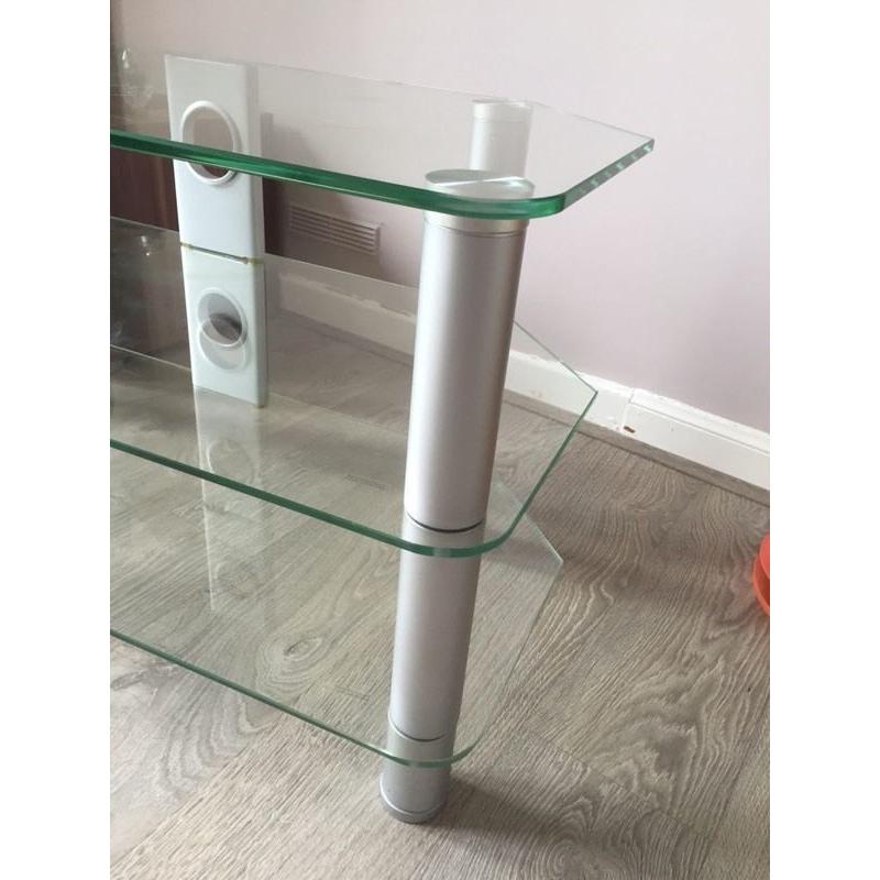 Glass tv stand.