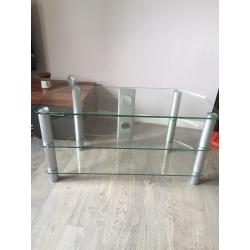 Glass tv stand.