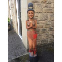 2x Thai soiled wooden status