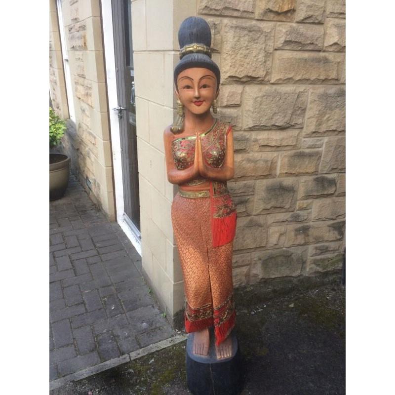 2x Thai soiled wooden status