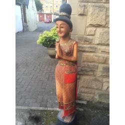 2x Thai soiled wooden status