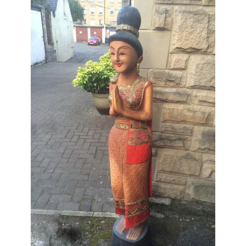 2x Thai soiled wooden status