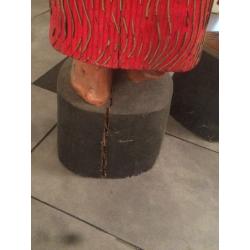 2x Thai soiled wooden status