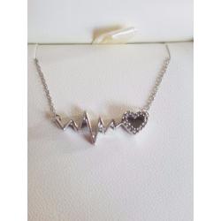 White Gold heartbeat necklace new