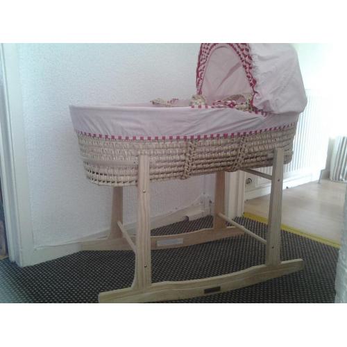 baby girl moses basket and stand