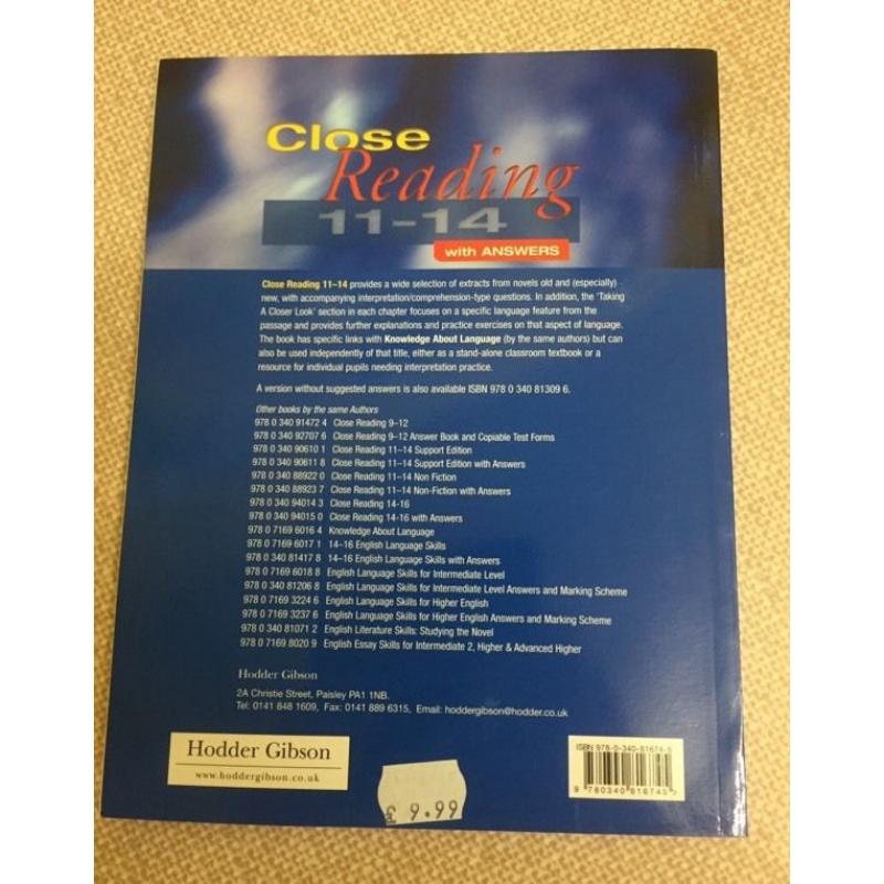 Hodder Gibson CLOSE READING 11 - 14 with Answers