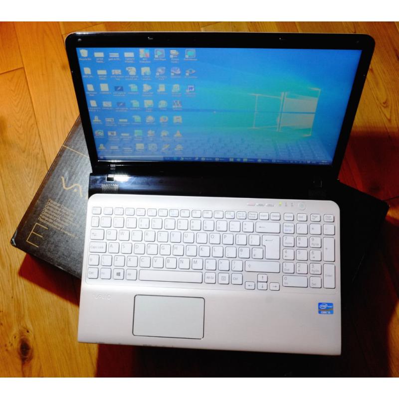 Sony VAIO Core i3 Laptop White 4GB RAM, 750GB HDD as new, boxed.