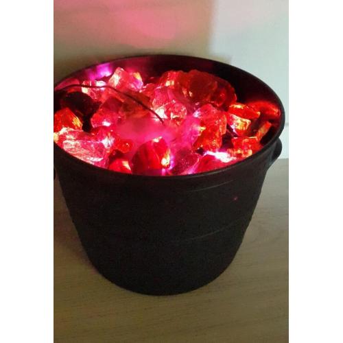 Large witches cauldron halloween with smoke machine, and glass bricks