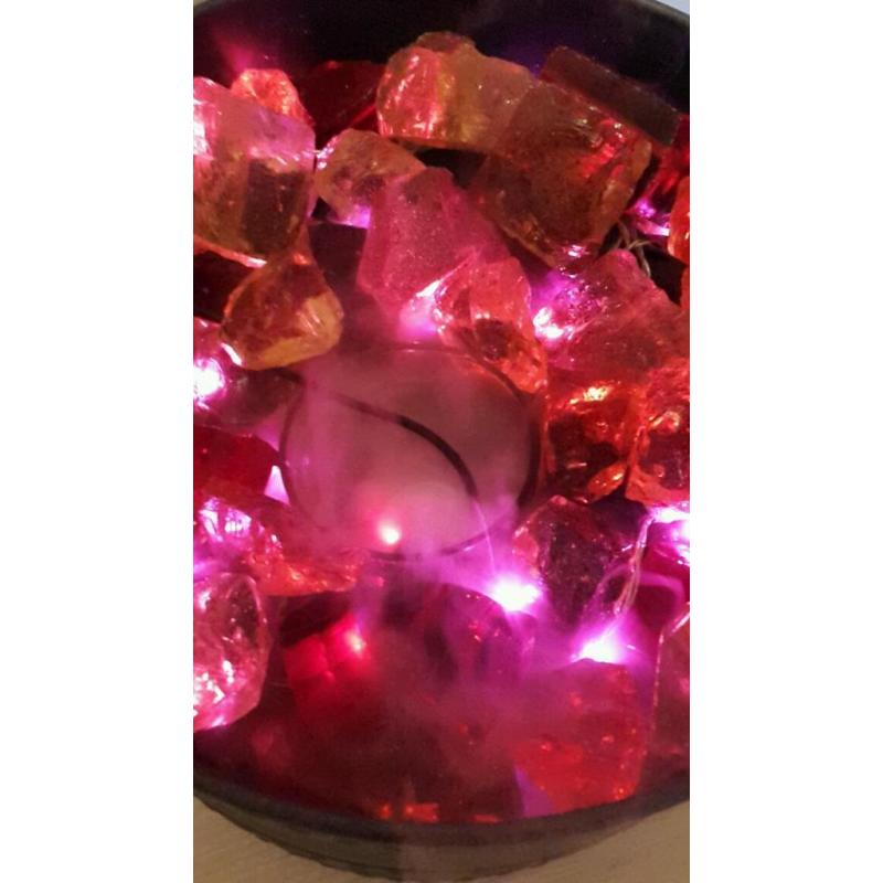 Large witches cauldron halloween with smoke machine, and glass bricks