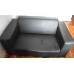 2 SEATER FAUX LEATHER SOFA, GREAT CONDITION