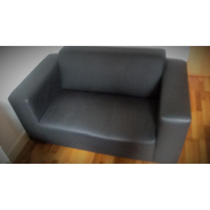 2 SEATER FAUX LEATHER SOFA, GREAT CONDITION