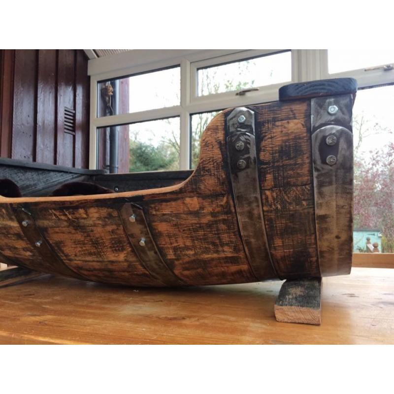 Large Whisky Barrel reclaimed Cask Dog Bed