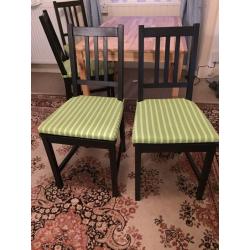X4 black kitchen chairs.