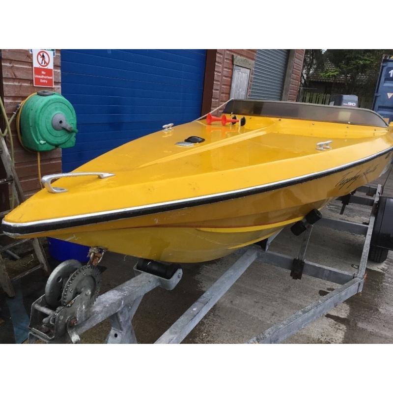 speed boat and trailer