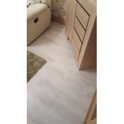 White Laminate marble effect flooring