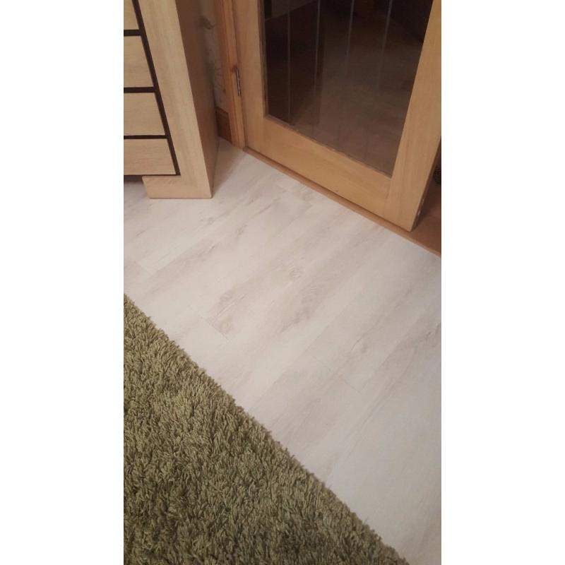 White Laminate marble effect flooring