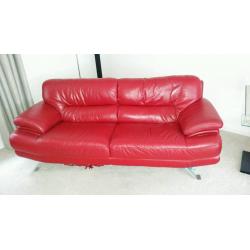 Two piece leather suite