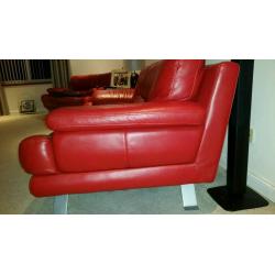 Two piece leather suite