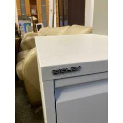 Two drawer metal filing cabinet white