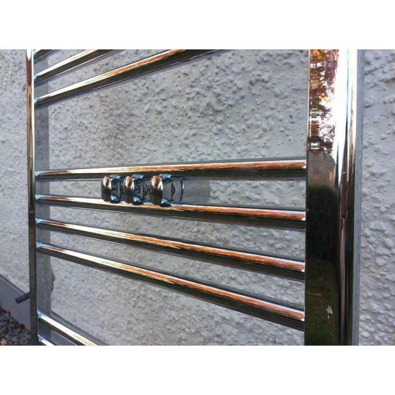 Tall chrome towel radiator