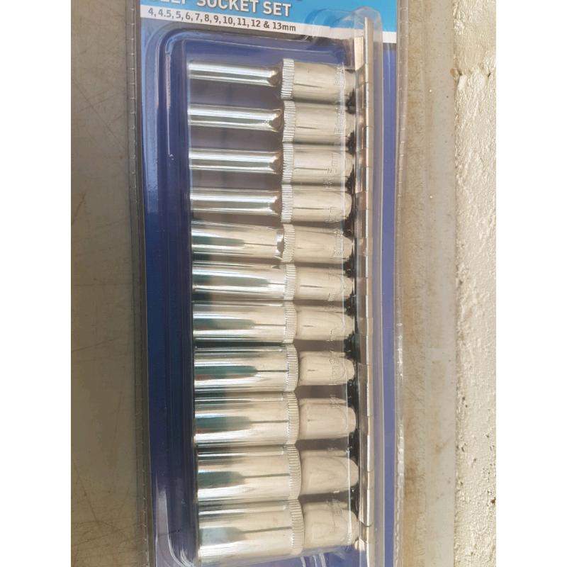 1/4" dr. deep socket set