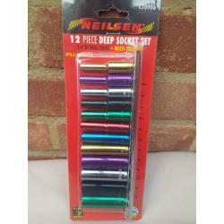 1/4" dr. deep multi-coloured socket set