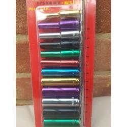 1/4" dr. deep multi-coloured socket set