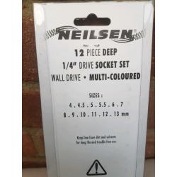 1/4" dr. deep multi-coloured socket set