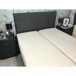 King size bed and two bed side units