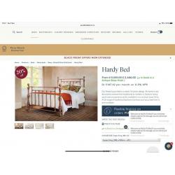 And So To Bed - Bed Surround in Antique Brass finish. Superking. To fit around a divan bed SOLD