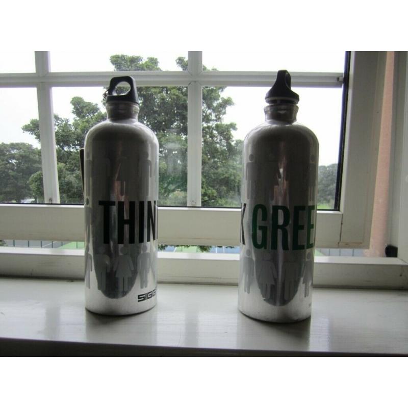 AUTHENTIC ONE LITRE volume SIGG TRAVELLER ALUMINIUM FLASKS