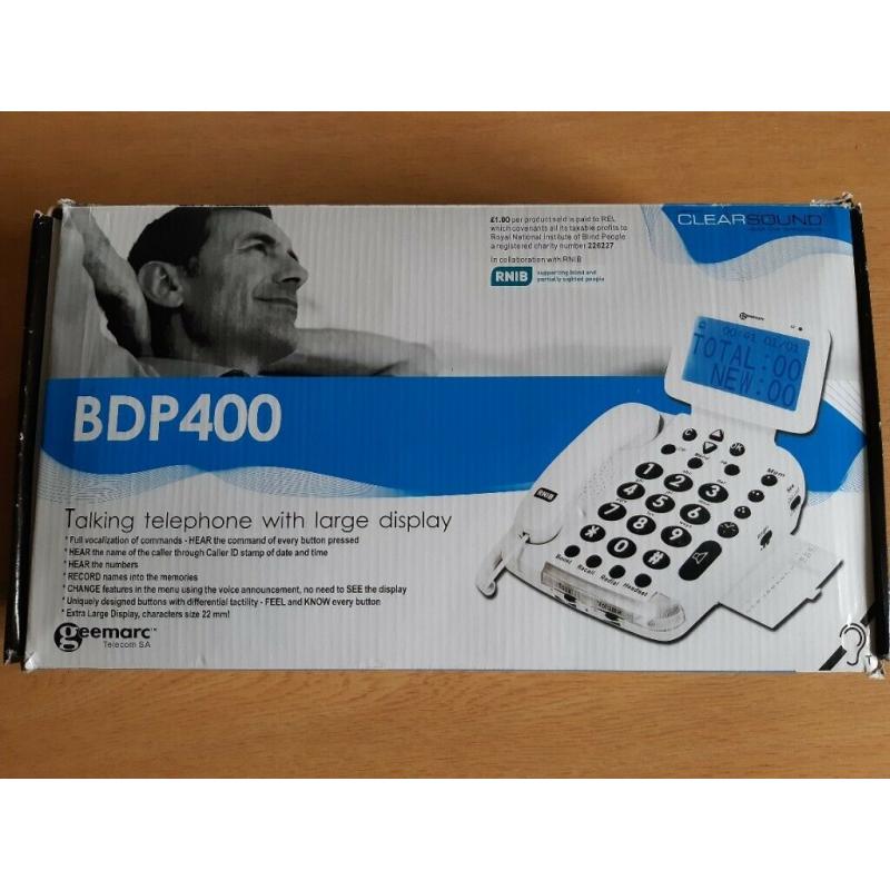 Talking telephone with large display