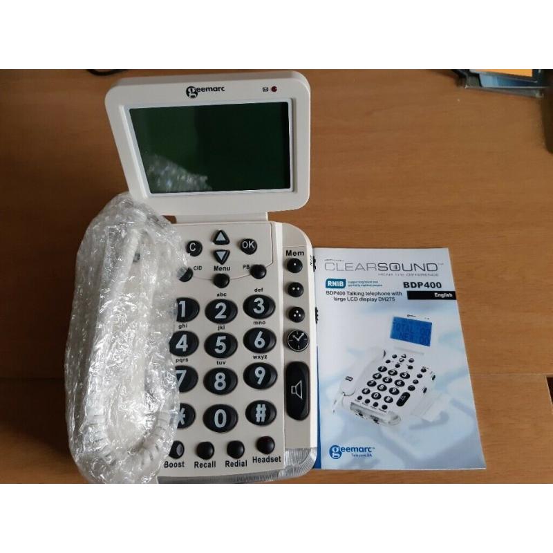 Talking telephone with large display