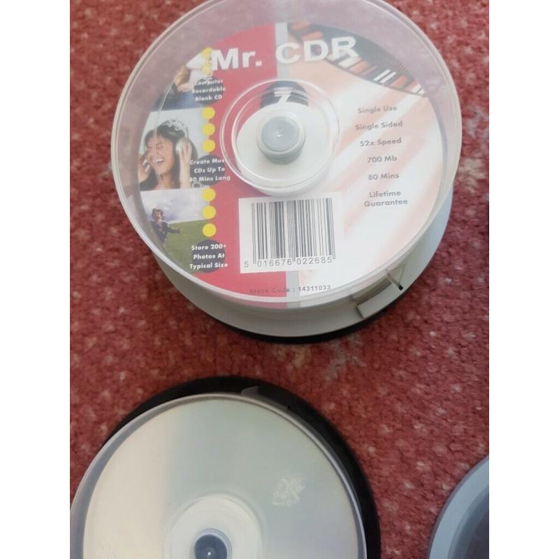 CDs & DVDs a Collection of Writable Disks including Rewrites (Approx 197 in total)