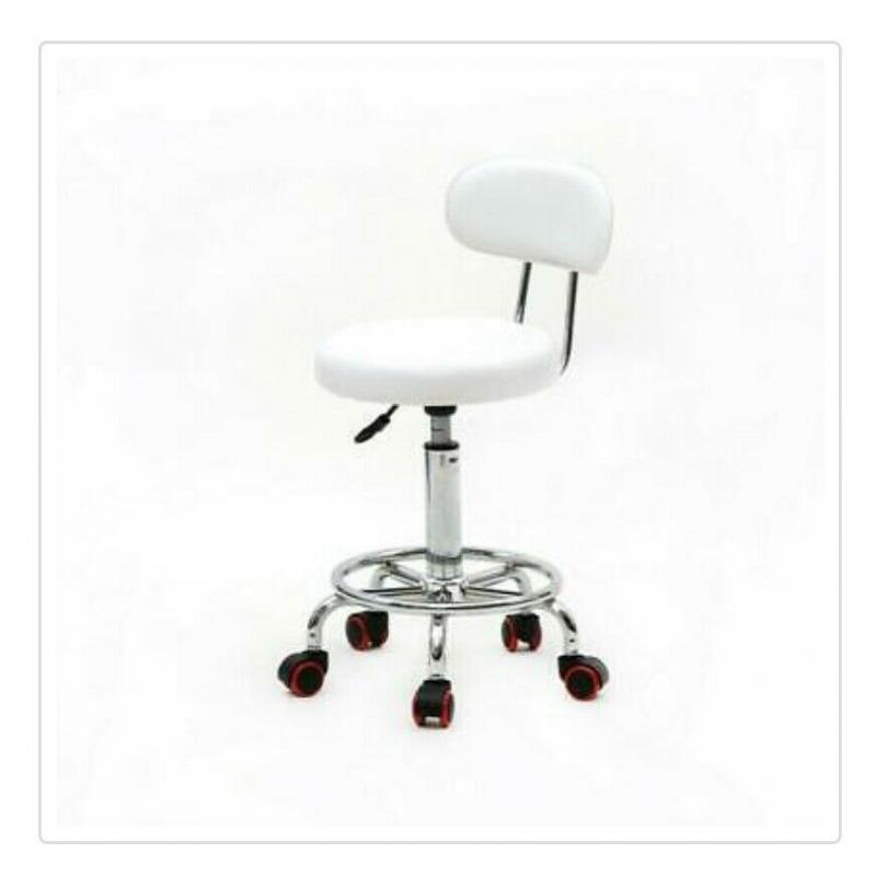 Pair of white salon stools chairs