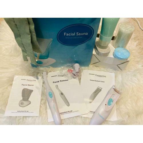 Facial sauna, body massager and manicure set