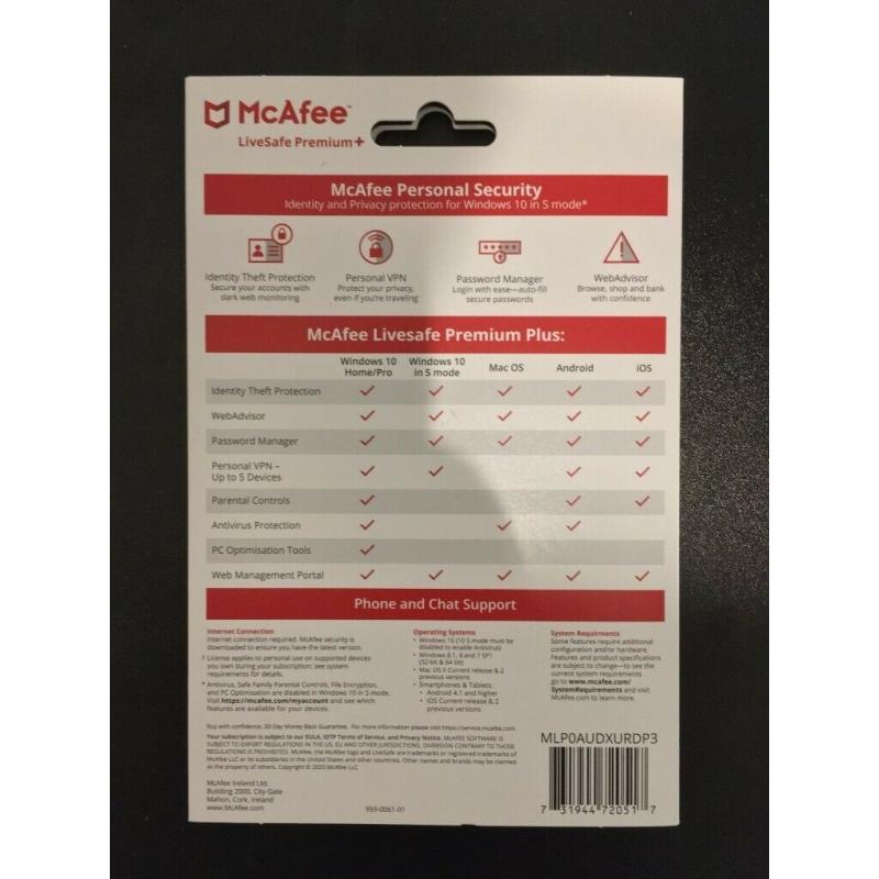 McAfee LiveSafe Premium Plus 2020