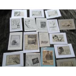 CLEARANCE SALE 17 vintage adverts on mounts for framing - BN in individual packs (MP#21)